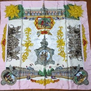 Vintage Hermes Carre 90 Silk Scarf SANSSOUCY Pink